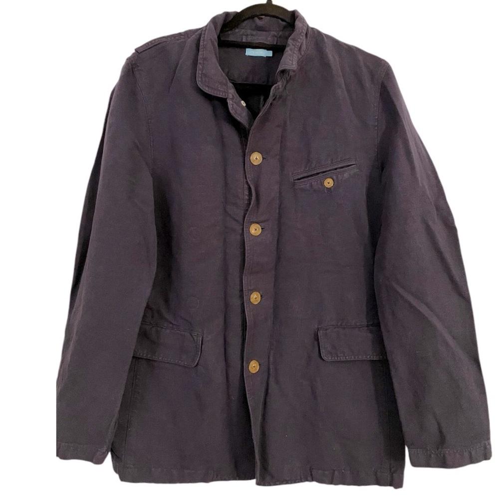 J. McLaughlin Women's Dark Blue Button-Front Jacket